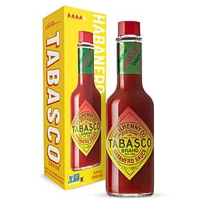 Select Accts: 5-Oz TABASCO Habanero Hot Sauce (Spicy & Fruity, Jamaican-Style) $2.40 w/ S&S