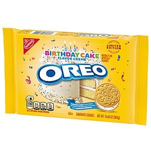 10.68-Oz OREO Limited Edition Golden Sandwich Cookies (Birthday Cake) $4