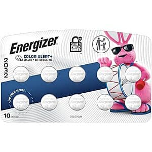 10pk Energizer CR2032 3V Lithium Coin Batteries $6.60 w/ S&S