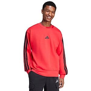adidas Men's Essentials 3-Stripes Fleece Sweatshirt (Ruby Red) $16.45 + Free Pickup