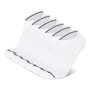 6-Pack Champion Men's Low Cut Beathable Moisture-Wicking Athletic Socks (White) $4.85 w/ Subscribe & Save