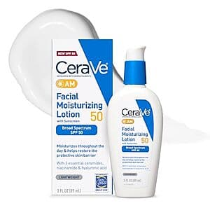 3-Oz CeraVe AM Facial Moisturizing Lotion (SPF 50) $12.10 w/ Subscribe & Save