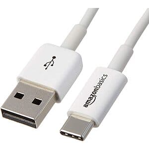 6' Amazon Basics USB-C to USB-A 2.0 Fast Charger Cable from $3.05