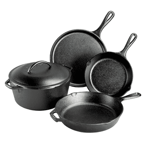 5-Pc Lodge Seasoned Cast Iron Cookware Set + Handle Holder + 3-Pack 12" Liners $77.70 + Free Shipping
