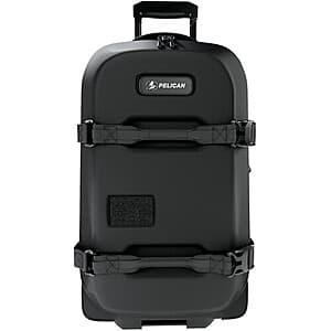 Black Pelican AEGIS 22-inch carry-on rolling hybrid duffel bag with retractable handle and wheels.