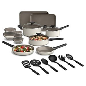 21-Piece Bella Ceramic Nonstick Cookware Set $20 + Free S&H w/ Prime