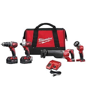 Milwaukee M18 Hammer Drill / Impact Driver / Sawzall / Light Combo Kit $199 + Free Shipping