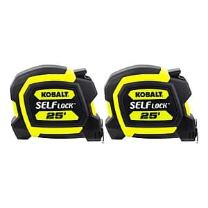 2-Pack Kobalt 25' Self-Lock Tape Measure (Yellow) $12 + Free Pickup