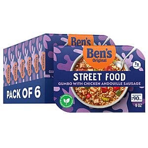 6-Pack 9-Oz Ben's Original Street Food (Gumbo with Chicken Andouille Sausage) $10.10 w/ Subscribe & Save