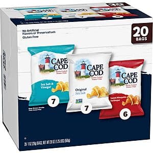 20-Count 1oz Cape Cod Kettle Cooked Potato Chips (Variety Pack) $8.35 w/ Subscribe & Save