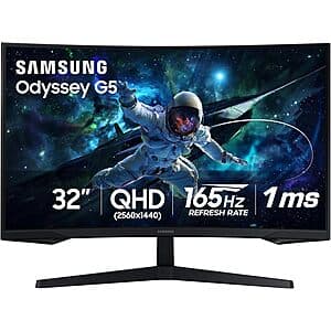 Prime Members: 32" Samsung Odyssey G55C 2560x1440 165Hz 1ms Curved Monitor $190 + Free S&H