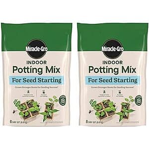 2-Pk 8-Qt Miracle-Gro Indoor Potting Mix for Seed Starting $7.95