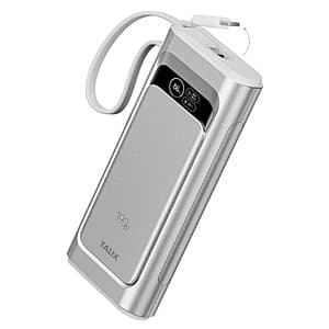 140W 3-Port TALIX 20000mAh Laptop Power Bank w/ Built-In USB-C Cable $30 + Free S&H