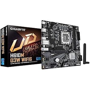 GIGABYTE H610M D3W WIFI6 Intel LGA 1700 Micro ATX Motherboard $68.75 + Free S&H