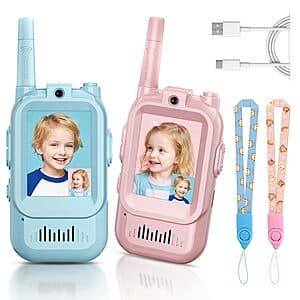 2-pk Yussbcu Kids Long Range Video Toy Walkie Talkies $15