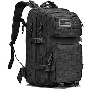 Prime Members: 40L Reebow Gear 3-Day Tactical Backpack (Large, Black) $20 + Free Shipping