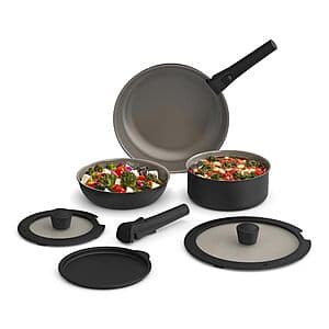 Prime Members: 8-Piece bella Removable Handle Cookware Set (Black) $19.30 + Free Shipping