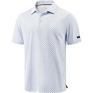 Obla men's short sleeve dry fit golf polo shirt with collared neckline in athletic casual design.