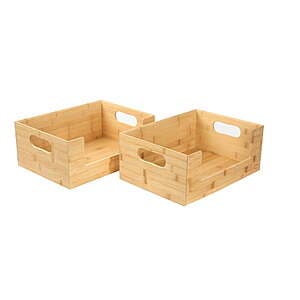 2-Piece The Home Edit Open Front Storage Chest (Brown Bamboo Finish) $11.35