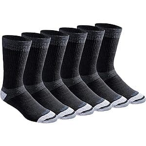 6-Pairs Dickies Men's Dri-tech Moisture Control Max Full Cushion Crew Socks $5.80