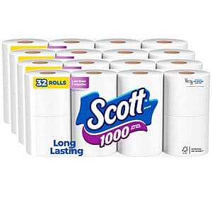 64-Count Scott 1000 1-Ply Toilet Paper (1000 Sheets per Roll) + $15 Amazon Credit $46.65 w/ Subscribe & Save