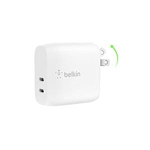 40W Belkin Dual Port USB-C PD Wall Charger Block $16.15