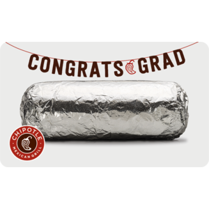 Chipotle: Purchase $40+ Chipotle Graduation eGift Card, Get Promo Code for B1G1 Free Entree (max 10,000 redemptions)