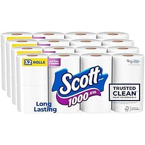 Select Accts: 32-Pack Scott 1-Ply 1000-Sheet Toilet Paper Rolls $21.25 w/ Subscribe & Save