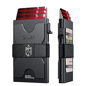 Men's Zitahli Metal Card Holder Wallet w/ RFID & Pop-up Function (black) $4.95