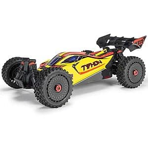 ARRMA RC Car 1/8 Typhon 4X4 RTR Brushed Buggy (Buggy Only, Yellow) $150 or Less + Free Shipping