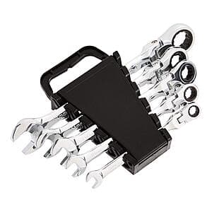 Amazon Basics Flexible Ratcheting Wrench Set - Metric, 5-Piece - $13.69