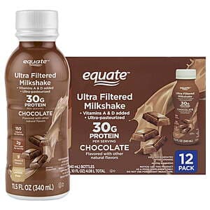 12-Pk 11.5-Oz Equate Ultra-Filtered Milk 30g Protein Shake (Chocolate) $14.90
