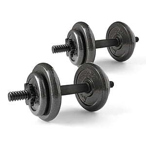 Athletic Works Adjustable Cast Iron Dumbbell Set w/ 4x 6-lb & 4x 2.5lb Plates $24