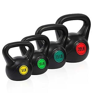 4-Piece 50-Lbs BalanceFrom Kettlebell Weight Set (5lb + 10lb + 15lb + 20lb) $19