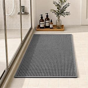 Tchdio Absorbent Non-Slip Bath Mat (Grey, 16" x 24") $10.20