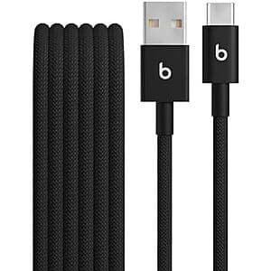 5' Beats USB-A to USB-C Woven Charging Cable (various) $5