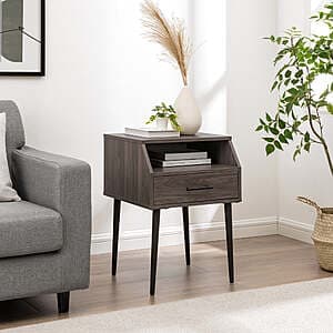Walker Edison 8" 1-Drawer Contemporary Side Table w/ Open Storage (Slate Grey/Black) $25 or less + Free Shipping