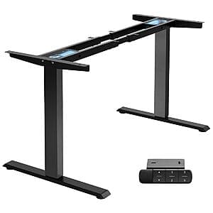 TOPSKY Dual Motor Electric Height-Adjustable Standing Desk Frame (Black) $99 + Free S&H