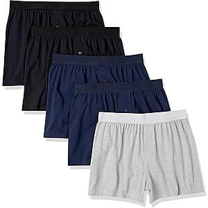 5-Pack Amazon Essentials Cotton Jersey Boxers (limited sizes) $13.90