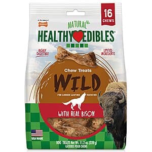 16-Count Nylabone Healthy Edibles Wild Bone Dog Chews (Bison) $6.65 w/ Subscribe & Save