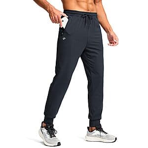 Pudolla Men's Lightweight Jogger Sweatpants w/ 2-Zipper Pockets (Various Colors) $14.75