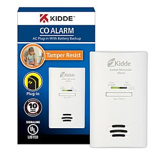 Kidde AC Plug-In Carbon Monoxide Alarm Detector w/ Battery Backup & LED Indicators $11.85 + Free Store Pickup
