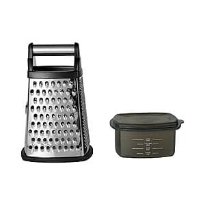 KitchenAid Gourmet Stainless Steel Box Grater w/ 3-Cup Storage Container (Black) $12