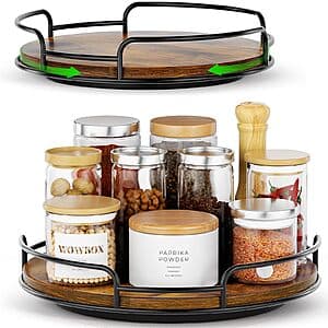 2-Pk WOWBOX Wood Lazy Susan Turntable Organizer (9"&10") $14.40