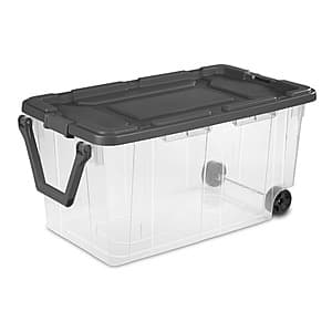 Sterilite 40-Gallon Wheeled Industrial Plastic Tote (Various) from $17.95