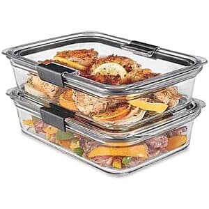 2-Pk 8-Cup Rubbermaid Brilliance Glass Food Storage Containers $20.80