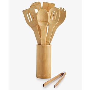 7-pc Arch Studio Bamboo Utensil Set & Holder $12