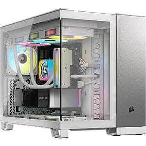 CORSAIR 2500X Micro ATX Dual Chamber PC Case (White/Satin Gray Aluminum) $50 + Free Shipping