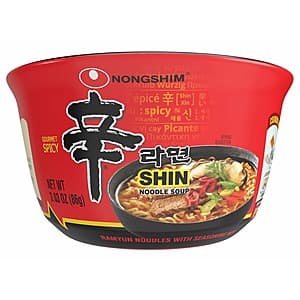 12-Pack 3.03-Oz Nongshim Shin Original Ramyun Noodle Bowls (Gourmet Spicy) $9.60