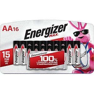 16-Ct Energizer Energizer MAX AA Batteries $7.60 w/ S&S